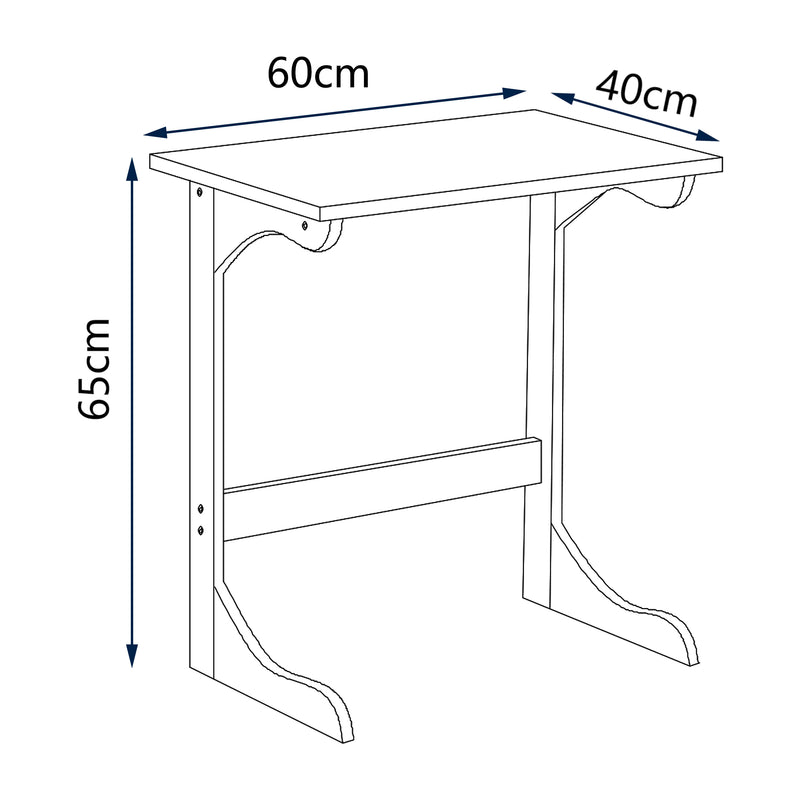 Maatschets [en.casa] Bureau Hægebostad laptoptafel 65x60x40 cm bamboe