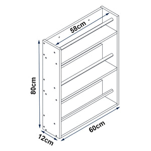 [en.casa] Wandrek Hareid met 3 planken 80x60x12 cm bamboe