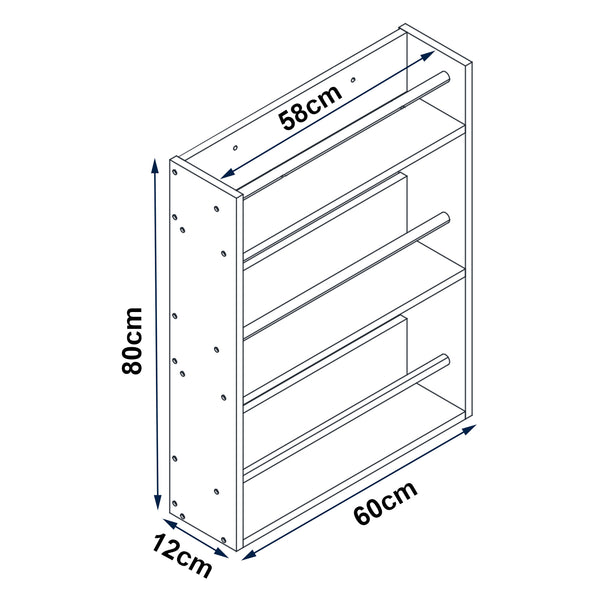 [en.casa] Wandrek Hareid met 3 planken 80x60x12 cm bamboe