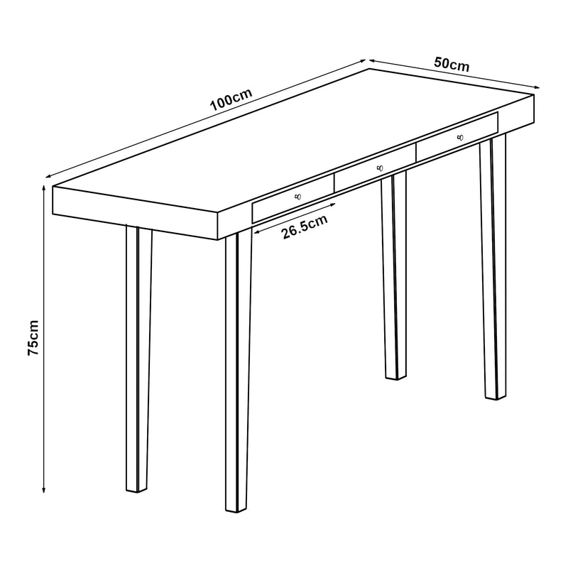 Maatschets [en.casa] Bureau Hässleholm 75x100x50 cm bamboe
