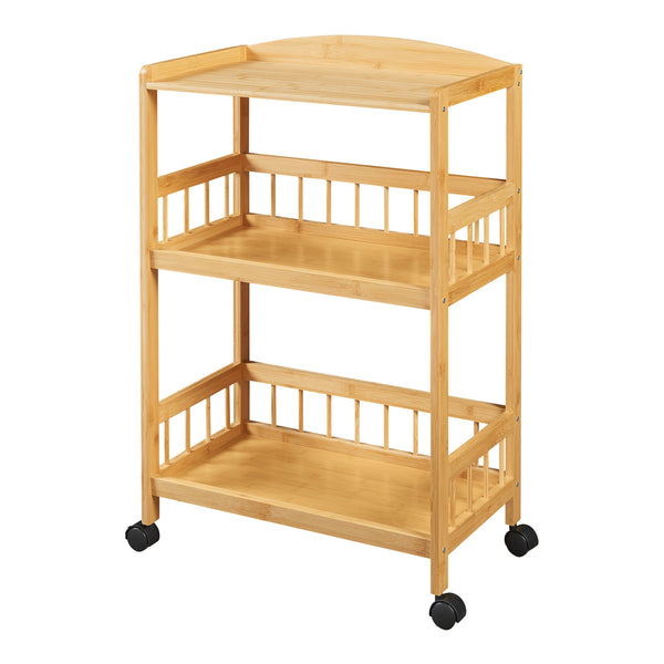 Keukentrolley Huddinge 80x53x30 cm naturel en zwart [en.casa]