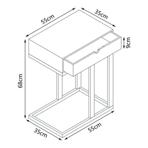 [en.casa] Bijzettafel Kåfjord laptoptafel met lade 68x55x35 cm bamboe
