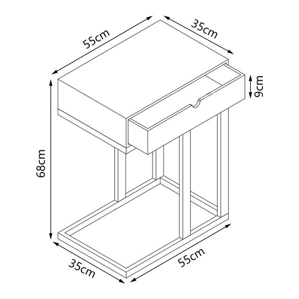[en.casa] Bijzettafel Kåfjord laptoptafel met lade 68x55x35 cm bamboe