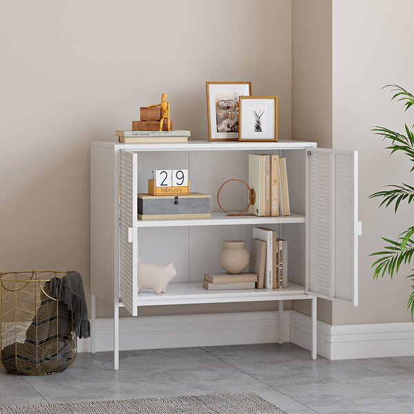 Commode Castelli 82,5x80x40 cm staal wit [en.casa]