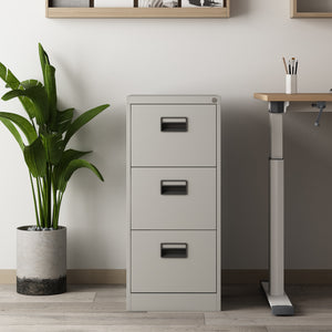 Ladekast Rääkkylä 103x45x62 cm staal met 3 lades grijs [en.casa]