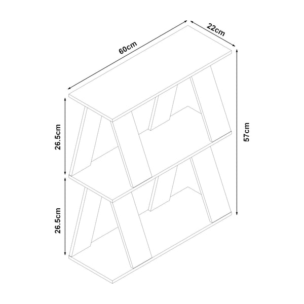 [en.casa] Bijzettafel Nome met 2 planken 60x22x57 cm eikenkleurig