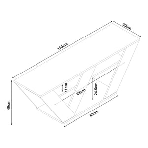 [en.casa] TV meubel Nome met 2 planken 110x30x40 cm eikenkleurig