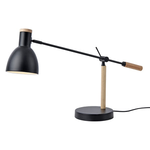 lux.pro Tafellamp Watford bureaulamp 67 cm E27 zwart en houtkleurig