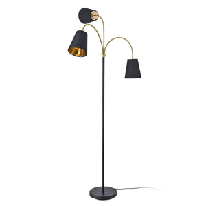 lux.pro Staande lamp Wycombe vloerlamp 154 cm 3xE14 zwart en goudkleurig
