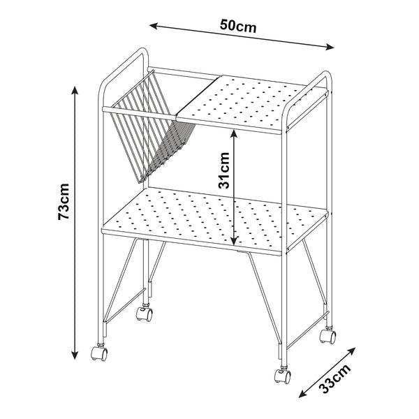 [en.casa] Keukentrolley Austrheim 75x50x33 cm zwart