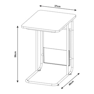 [en.casa] Bureau Dyrøy laptoptafel 56x48x37 cm wit eikenkleurig en grijs