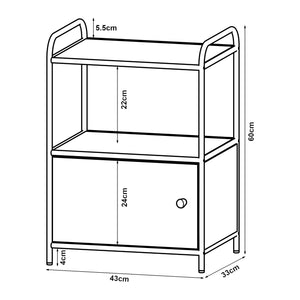 [en.casa] Nachtkast Gulen 60x43x33 cm zwart en eikenkleurig