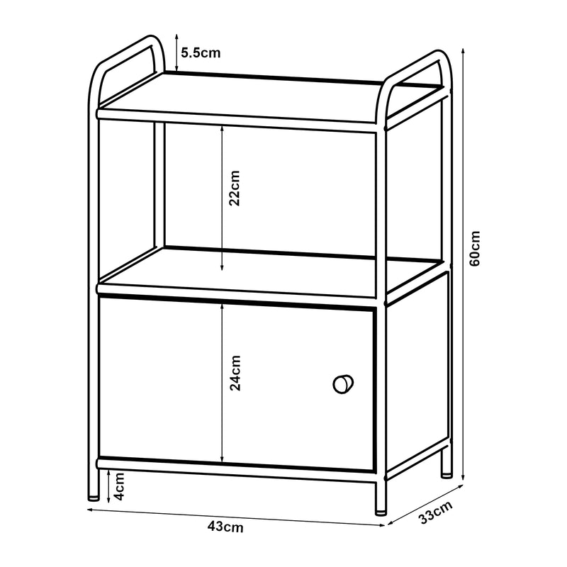 Maatschets [en.casa] Nachtkast Gulen 60x43x33 cm zwart en eikenkleurig