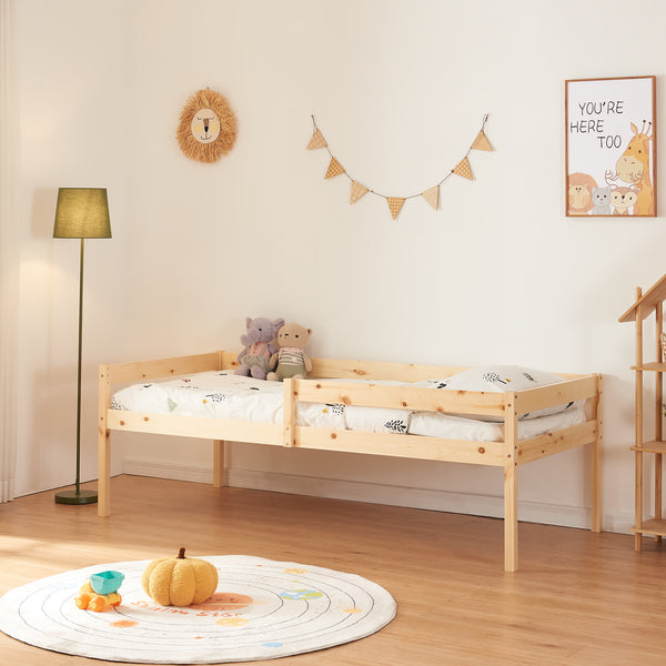 Kinderbed Sonkajärvi met onderschuifbed 90x200 cm naturel [en.casa]