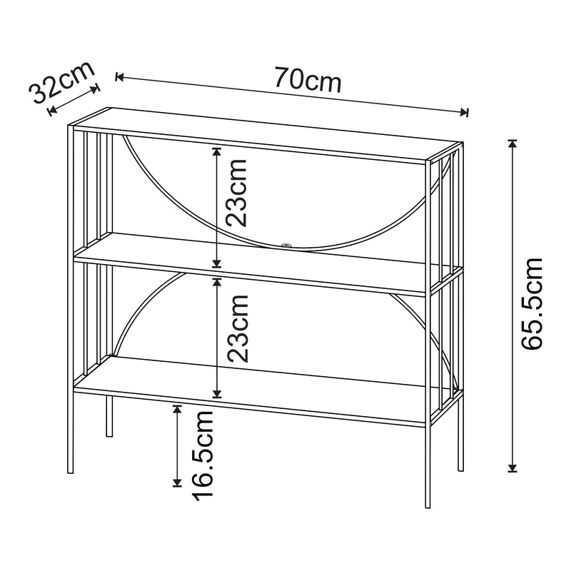 Maatschets Console tafel Baarn metaal 65,5x70x32 cm zwart [en.casa]