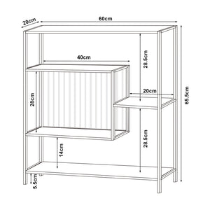 Console tafel Beesel metaal 65,5x60x20 cm zwart [en.casa]