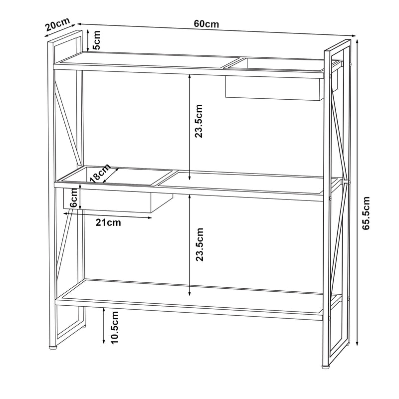 Maatschets Plantenstandaard Berkelland 65,5x60x20 cm zwart [en.casa]