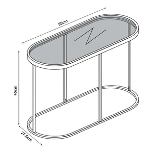[en.casa] Bijzettafel Luleå 55x27,5x45 cm zwart