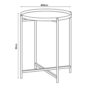 [en.casa] Bijzettafel Sälen rond Ø40x50 cm zwart
