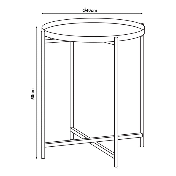 [en.casa] Bijzettafel Sälen rond Ø40x50 cm zwart