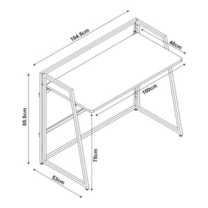[en.casa] Bureau Ringerike opvouwbaar 104,5x53x85,5 cm zwart en walnootkleurig