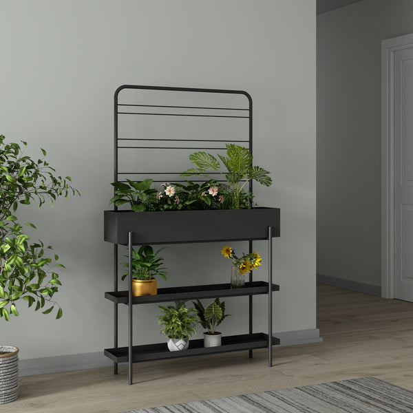 Plantenrek Aalsmeer met verhoogde plantenbak zwart casa.pro