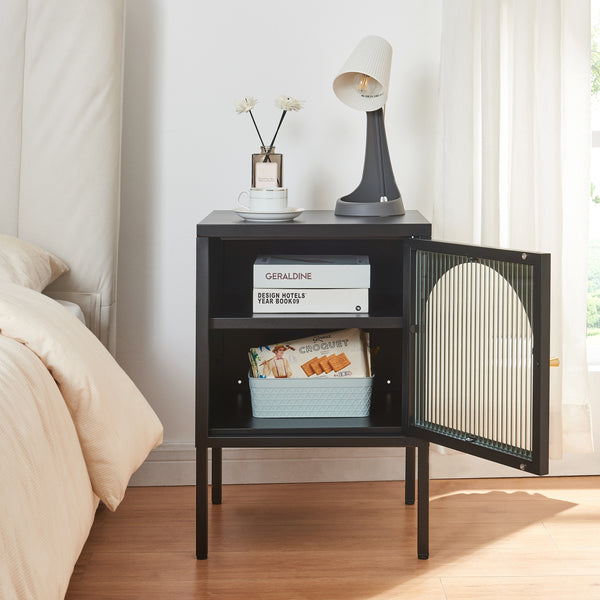 Nachtkastje Karlskrona 60x42,5x40 cm zwart mat [en.casa]