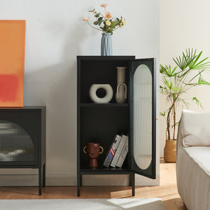 Metalen kast Karlskrona 101,5x42,5x40 cm zwart [en.casa]