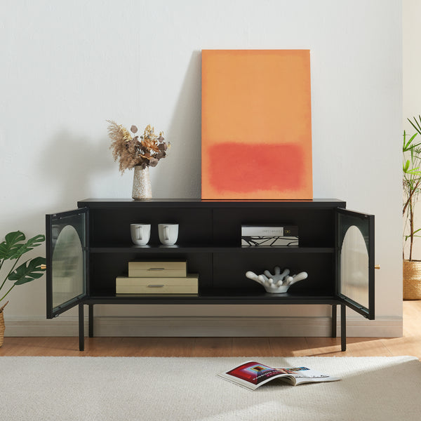 TV meubel Karlskrona 115x35x64 cm zwart mat [en.casa]
