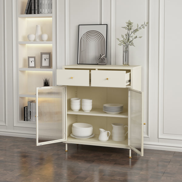 Sideboard Lindau commode 97x80x40 cm cremewit [en.casa]