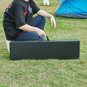 Tuinbank Mark set van 2 opvouwbaar 180x25x43 cm rotan look zwart [en.casa]