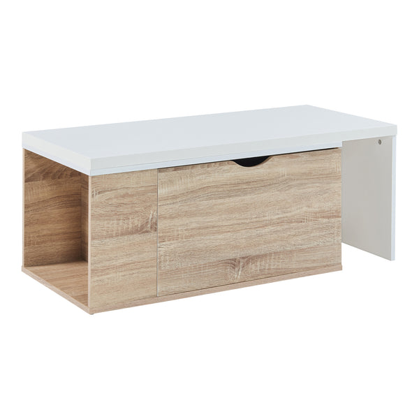 Bijzettafel Österåker 100x47,5x40 cm houtkleurig en wit [en.casa]
