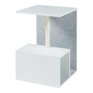 Bijzettafel Masfjorden met krabpaal 60x40x40 cm wit [en.casa]