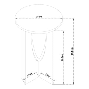 Bijzettafel Rindal rond 56,5xØ38 cm eikenkleurig [en.casa]