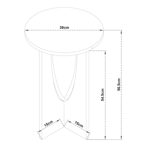 Bijzettafel Rindal rond 56,5xØ38 cm eikenkleurig [en.casa]