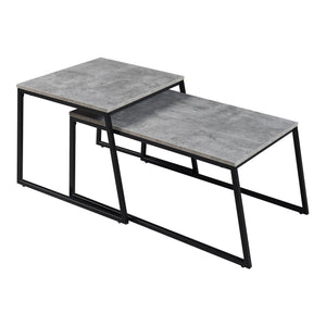Salontafel Hyllestad set van 2 zwart en betonkleurig [en.casa]