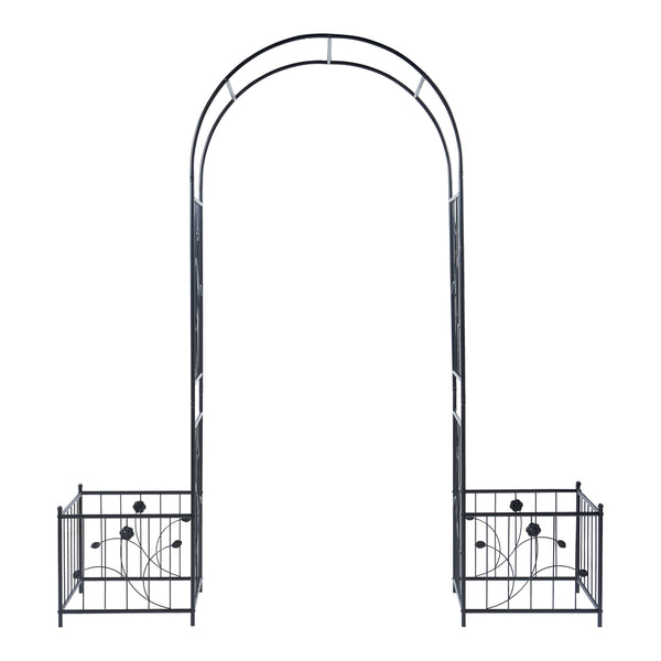 Pergola Barisciano met 2 plantenbakken 220x202x50 cm zwart casa.pro