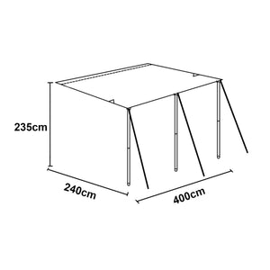 Voortent Beuningen 400x240x235 cm grijs pro.tec
