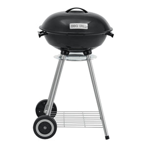 Houtskool BBQ Apricena rond met deksel 80x49x47 cm zwart casa.pro