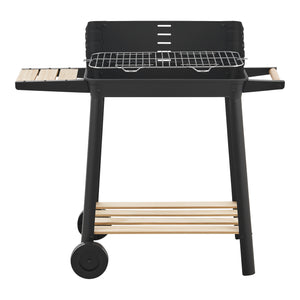 Houtskool BBQ Ari met zijpanelen 78x86x30 cm zwart en houtkleurig casa.pro