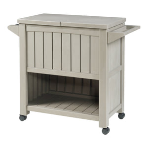 Trolley Arsita serveerwagen voor buiten 102x47x87 cm beige en houtkleurig casa.pro