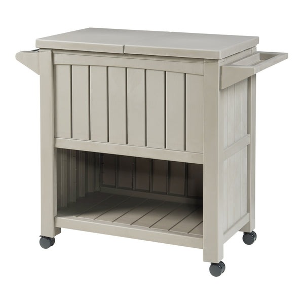 Trolley Arsita serveerwagen voor buiten 102x47x87 cm beige en houtkleurig casa.pro