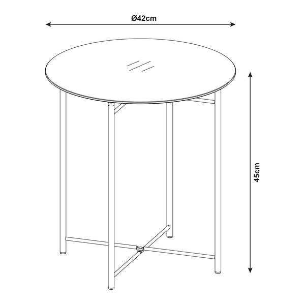 Bijzettafel Ödeshög rond glas 45xØ42 cm zwart [en.casa]