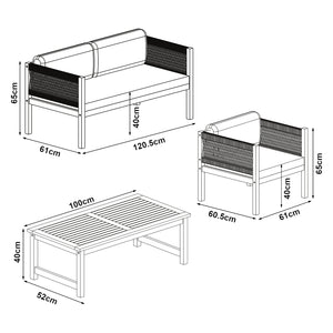 Tuinset Cannole 4-delig houtkleurig en beige casa.pro