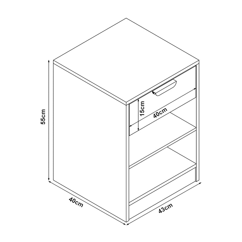 Maatschets Nachtkast Varkaus 55x43x40 cm mdf eikenkleurig [en.casa]