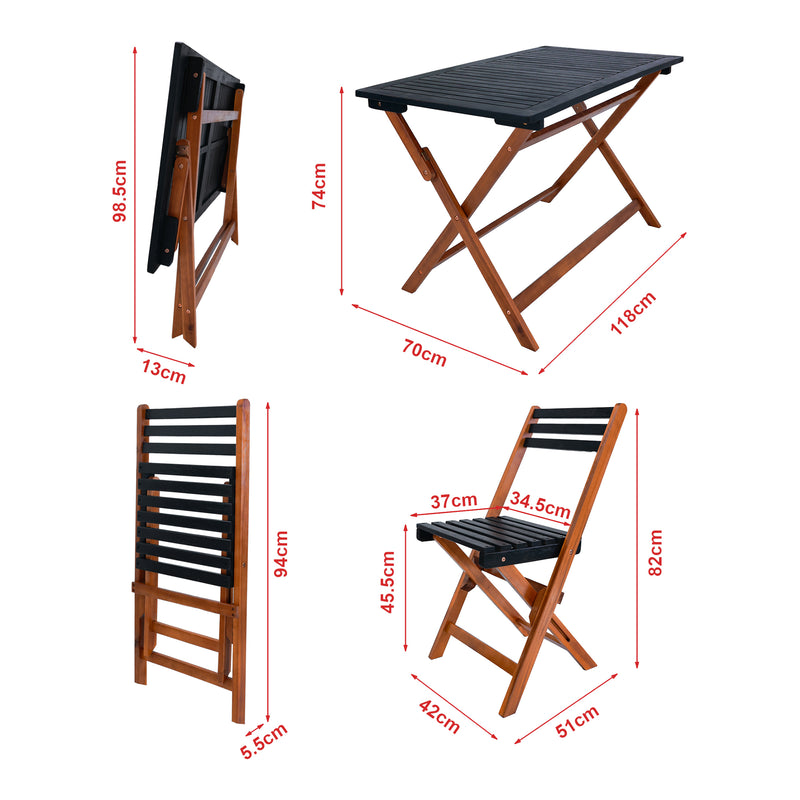 Maatschets Tuinset Altamura 5-delig tuintafel met 4 tuinstoelen houtkleurig en grijs FSC®-gecertificeerd [en.casa]