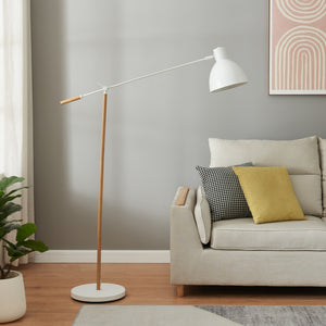 Staande lamp Banchory vloerlamp 163 cm houtkleurig en wit E27 lux.pro