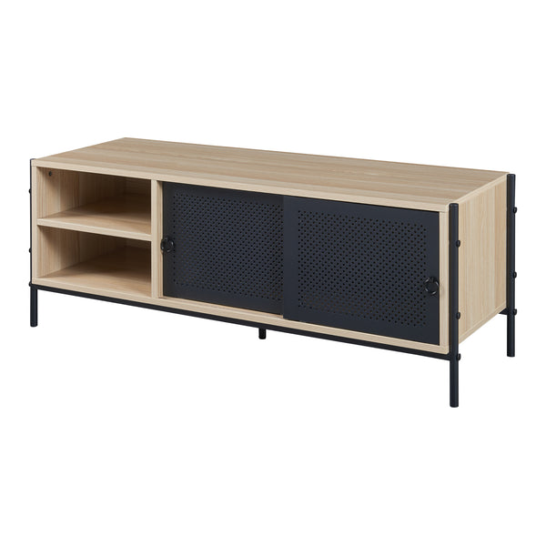 TV meubel Tysnes 120x40x45 cm eikenkleurig en zwart [en.casa]
