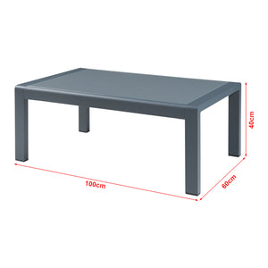 Tuintafel Avise 100x60x40 cm glazen tafel antraciet casa.pro