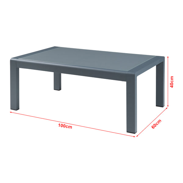 Tuintafel Avise 100x60x40 cm glazen tafel antraciet casa.pro